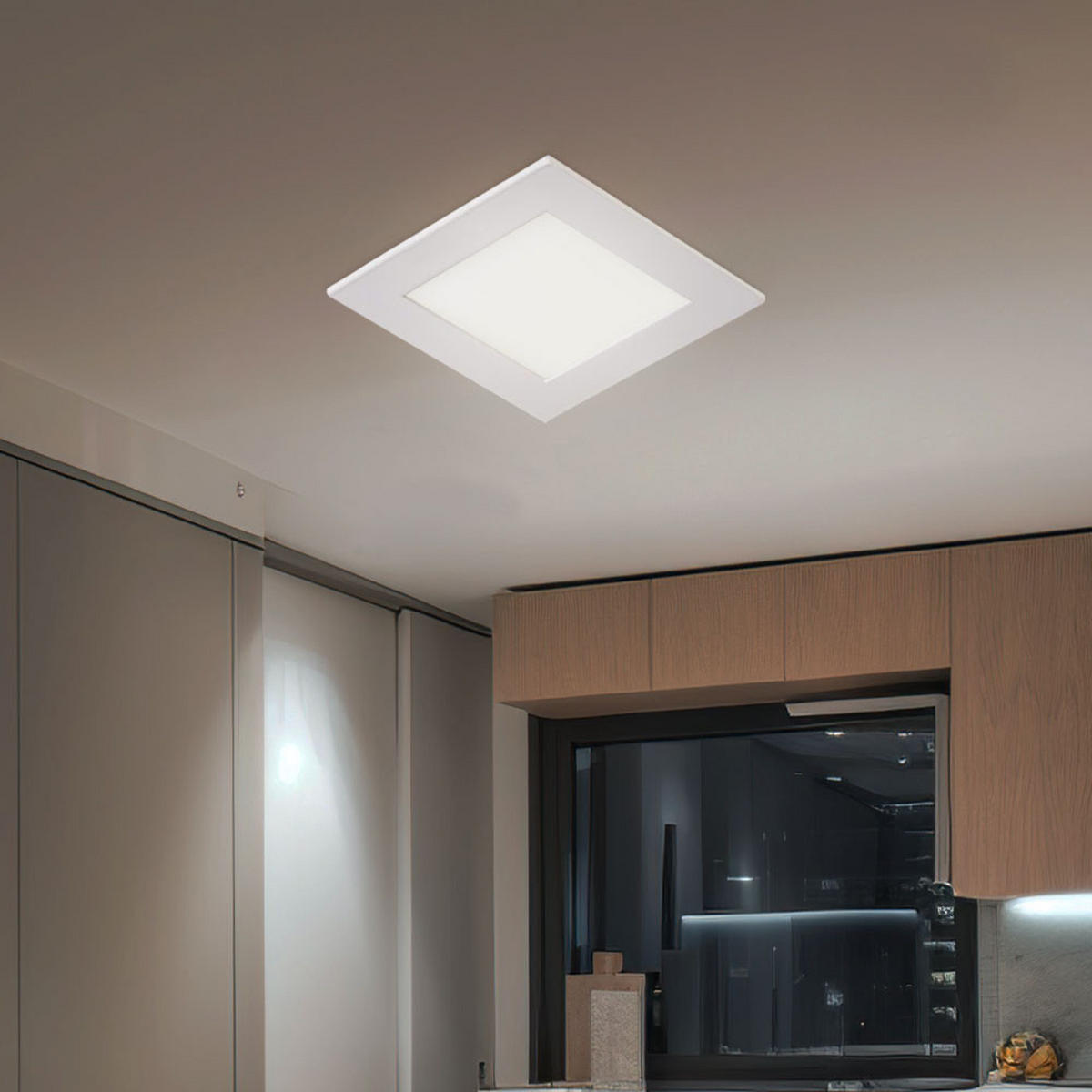 LED EINBAU PANEL Aluminium Weiß - Weiß, Metall (8.4/8.4/1.2cm)