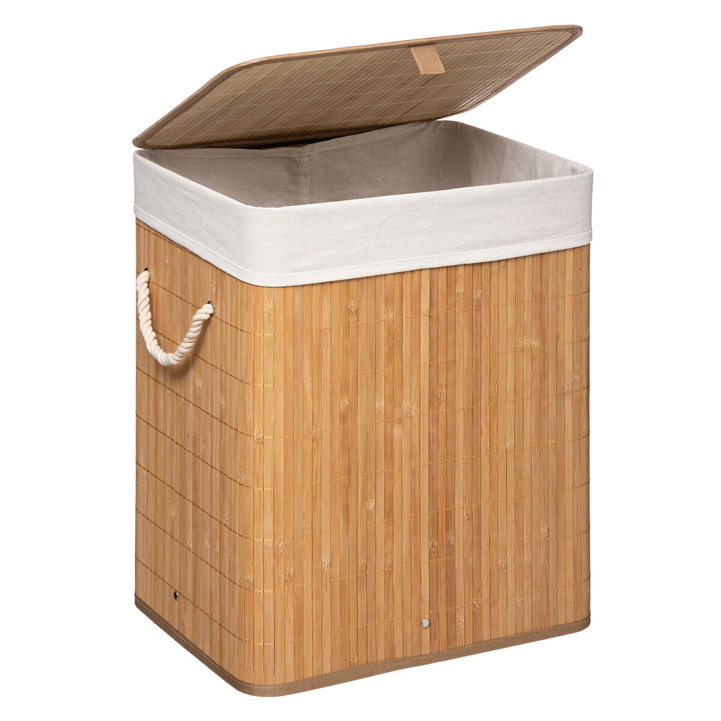 WÄSCHEKORB, faltbar, Bambus, Polyester, 50 cm - Braun, Holz (41.5/30/50cm) - 5five Simply Smart