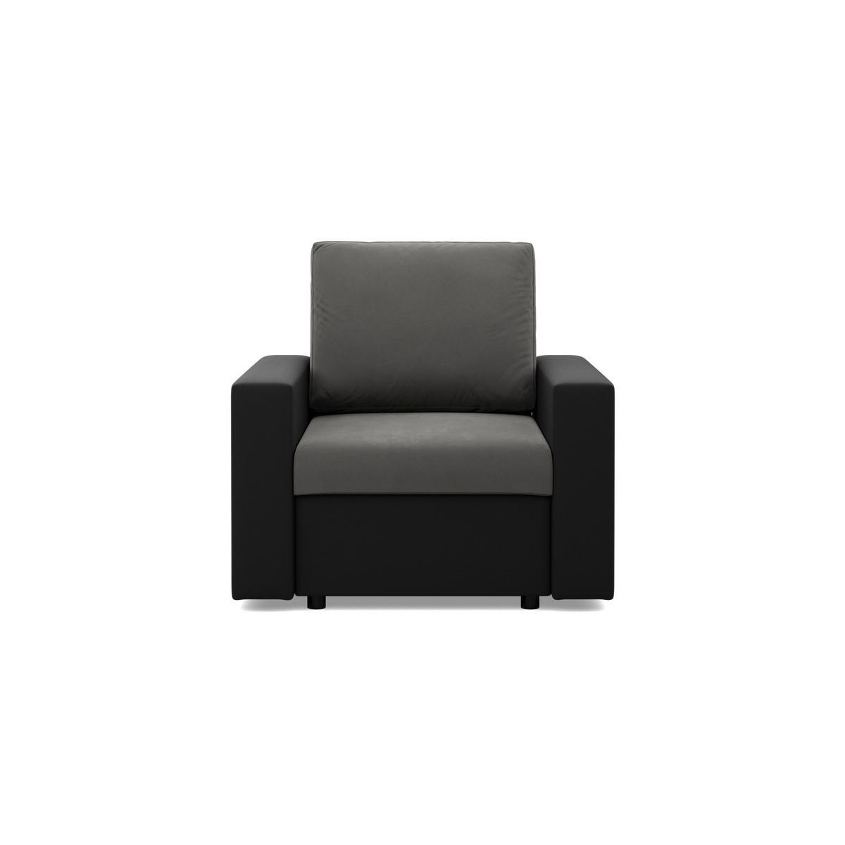 LOUNGESESSEL LUNA, BONELL, Dunkelgrau + Schwarz - Dunkelgrau/Schwarz, Textil (83/92/92cm)