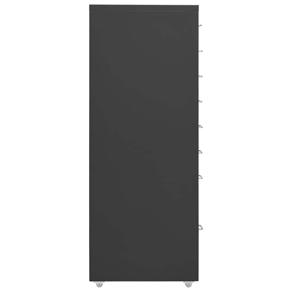 AKTENSCHRANK Mit Rollen Anthrazit 28/41/109 Cm Metall - Anthrazit, Metall (41/109/28cm) - vidaXL