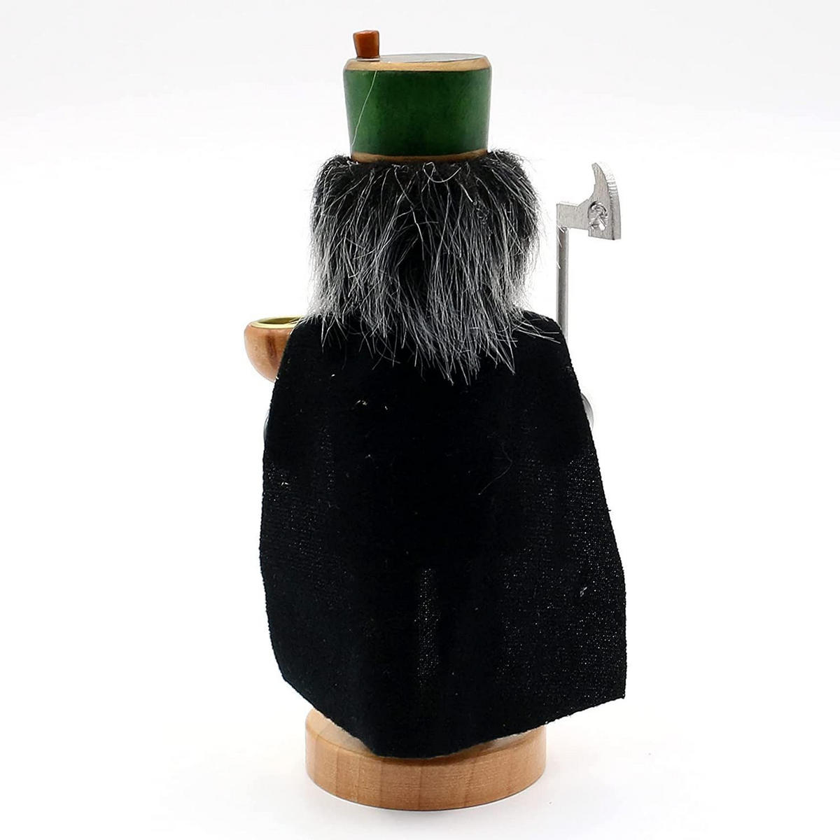 RAUCHFIGUR Bergmann mit Umhang u. Lichthalter 9/6/17 cm - Schwarz, Holz (6/17/9cm) - Dekoteam24