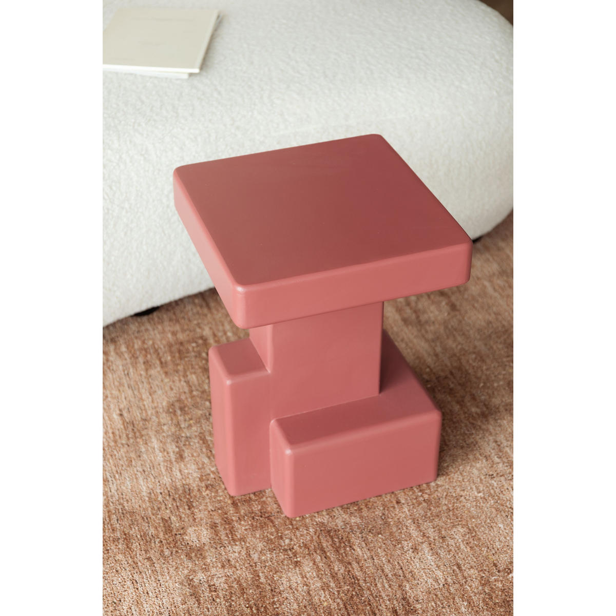BEISTELLTISCH Blast Quadratisch Rot - Rot, Holzwerkstoff (35/35/50cm) - Housecraft Living