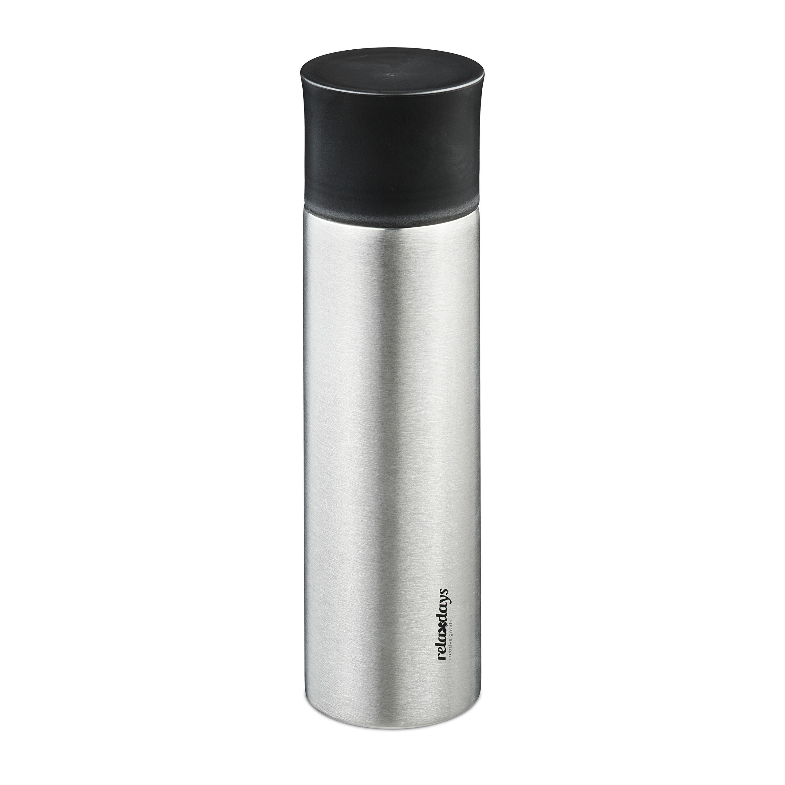 BIDON Argintiu Negru otel inoxidabil termo cu pahar 750 ml