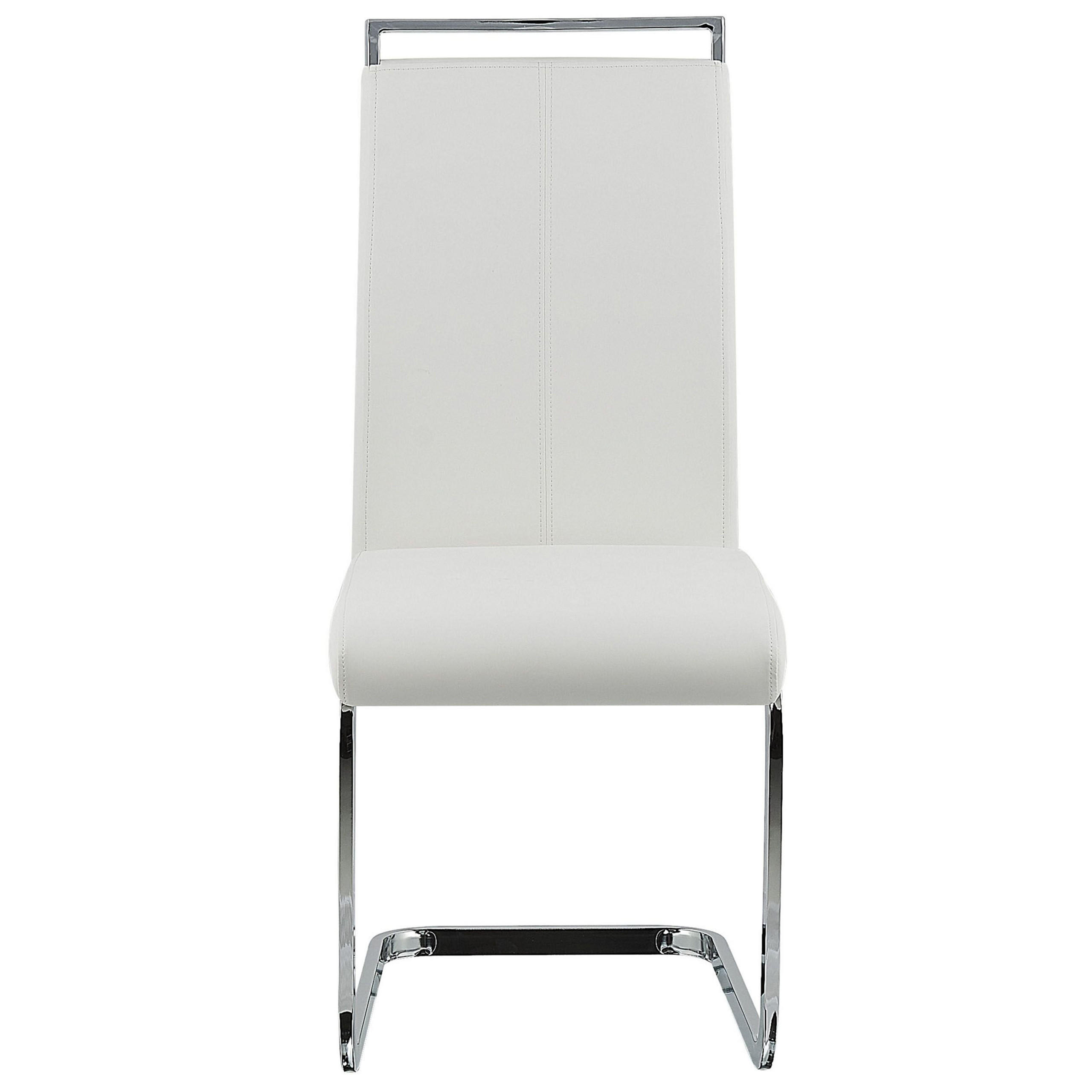 ESSZIMMERSTUHL 2er-Set Kunstleder Weiß Greedin - Weiß, Textil/Metall (42/99/50cm) - Beliani
