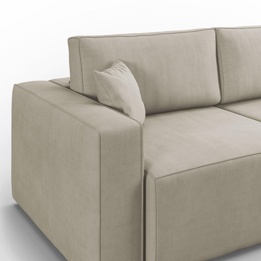 Thumbnail - Divani.store Linearsofa, Creme, Textil, 215x86x99 cm, Wohnzimmer, Sofas & Couches, Sofas