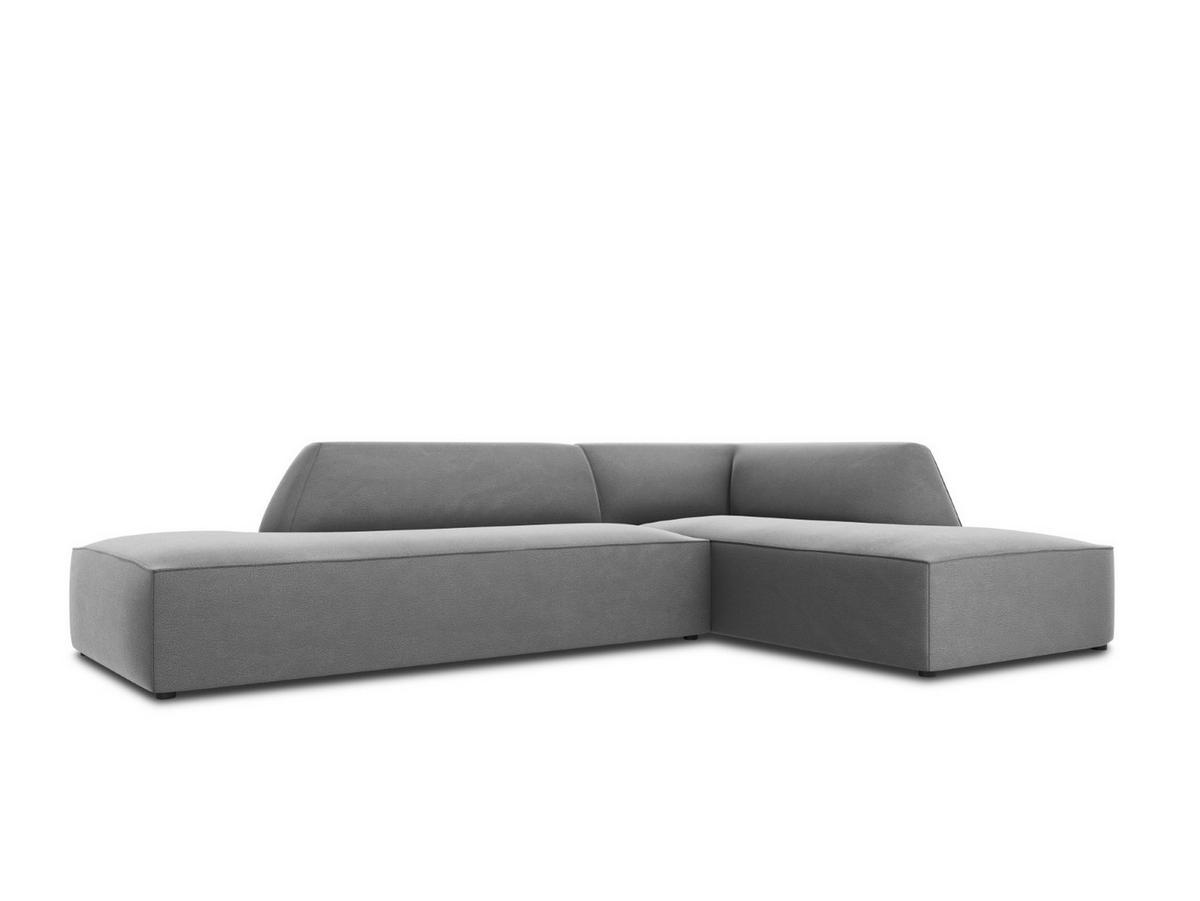 ECKSOFA rechts Ruby aus Samt grau 4 Sitzplätze - Grau, Textil (180/273cm) - Micadoni