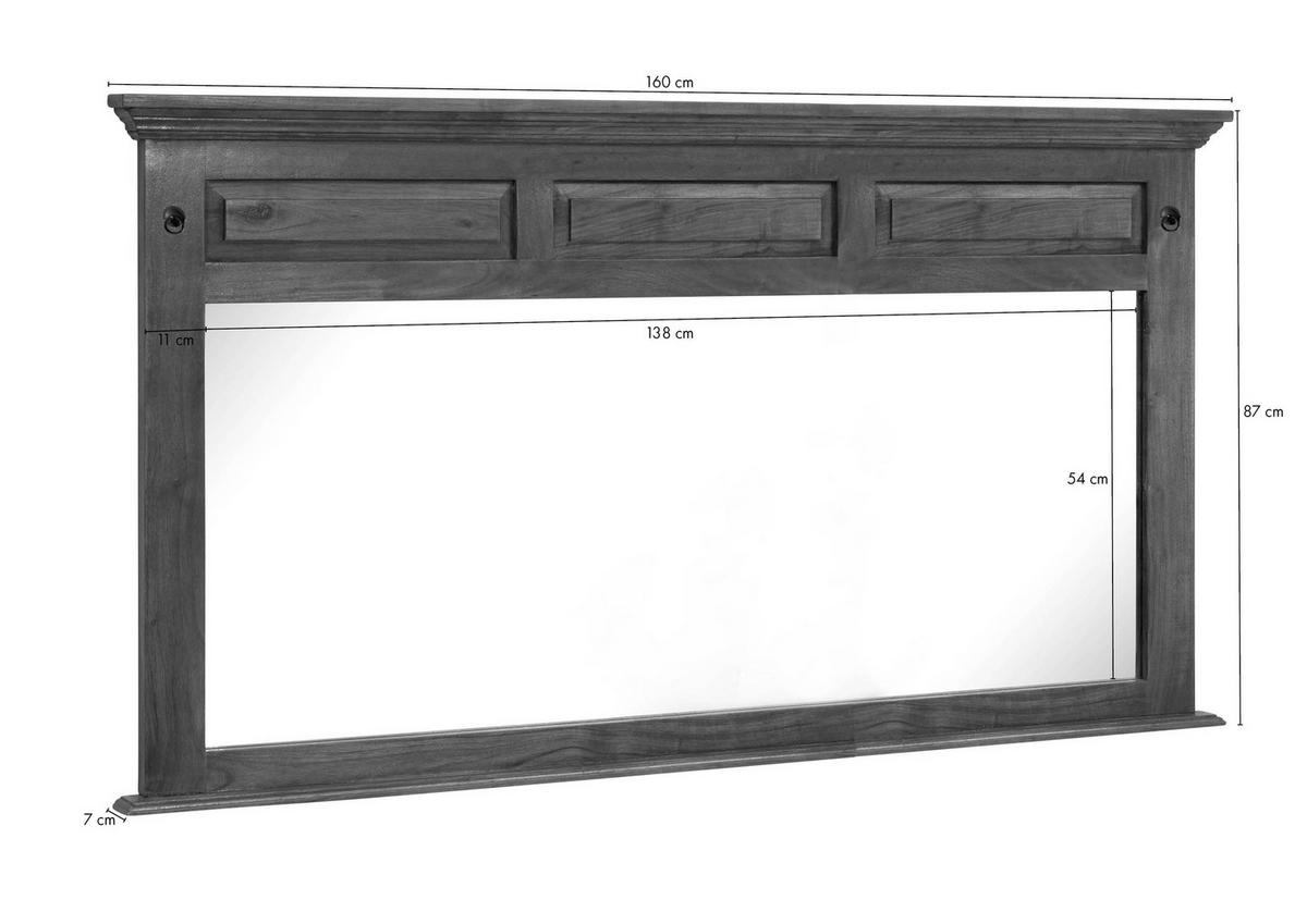 SPIEGEL Akazie 160x7x87 honig lackiert OXFORD #0405 - Braun, Holz (160/87/7cm) - Massivmoebel24