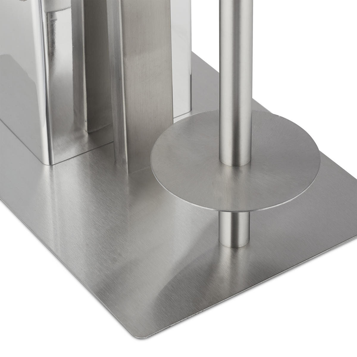 WC-GARNITUR - Silberfarben, Kunststoff/Metall (25/69/18cm) - Relaxdays
