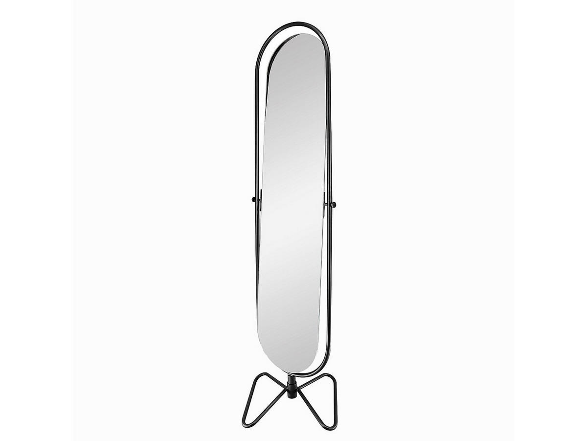 STANDSPIEGEL mit Füßen - 40 cm x 40 cm - Metall - Schwarz - ASATU - Schwarz, Metall (40/169/40cm) - Vente-Unique