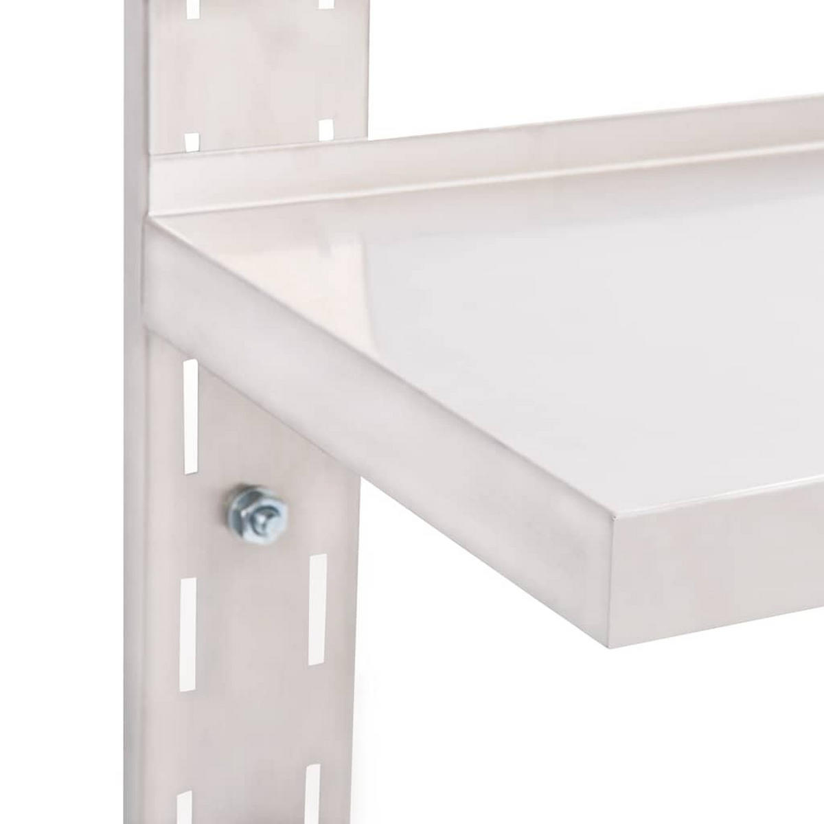 WANDREGAL Mit 2 Ablagen Edelstahl 100/30 Cm - Grau, Metall (100/70/30cm) - vidaXL