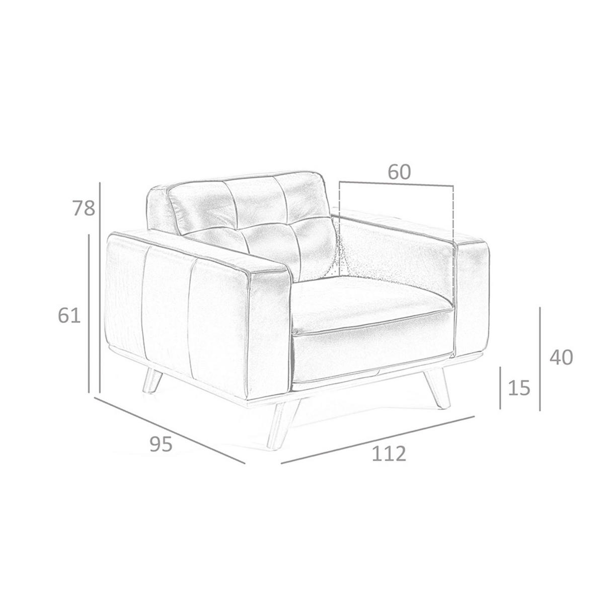 CHESTER-SESSEL aus schwarzem Leder - Schwarz/Braun, Leder/Holz (112/78/95cm) - ANGEL CERDA