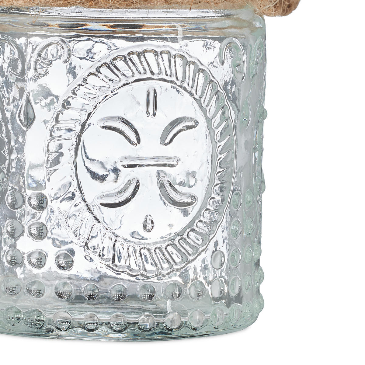 12XWINDLICHT - Transparent, Glas/Textil (6/7/6cm) - Relaxdays