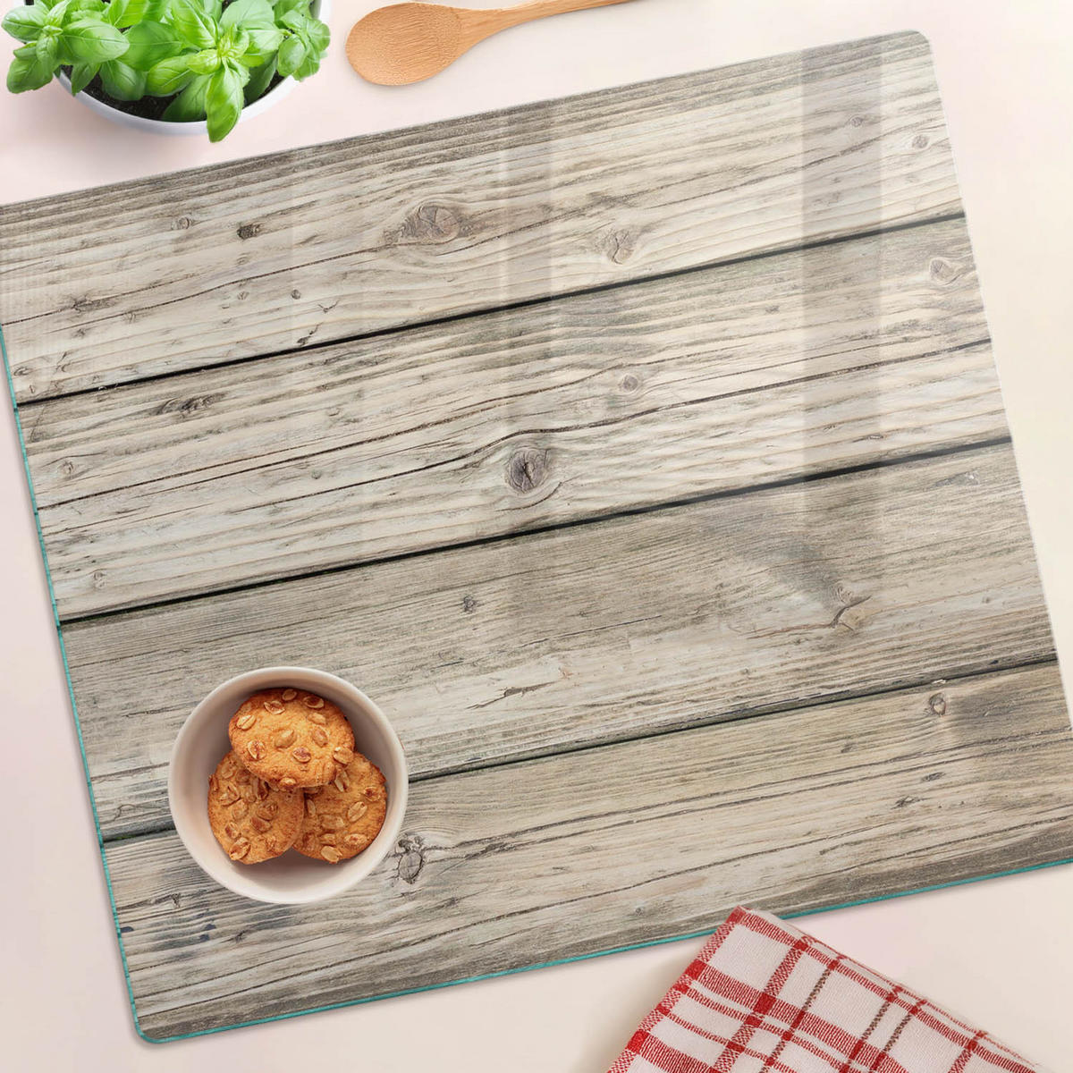 GLASPLATTE 60x52 cm Holz - Beige, Glas (60/0.4/52cm) - TULUP