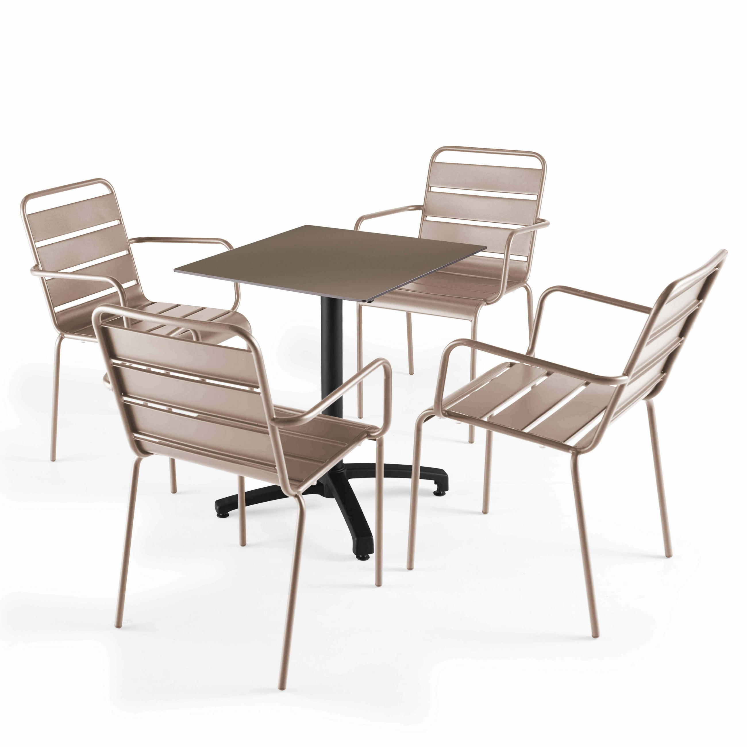 GARTENSET 5-tlg., Taupe - Taupe, Metall - Oviala