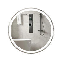 BADSPIEGEL rund silber - Silberfarben, Glas (60/60/2.9cm) - COSTWAY