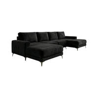 ECKSOFA VALTOR 320 cm x 185 cm – Stoff: VELUTTO Schwarz 20 Farbe: Schwarz - Schwarz, Textil (320/185cm) - A&J MöbelLand