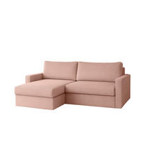ECKSOFA Mit Schlaffunktion Und Bettzeugablage LUBEKA Stoff Poso Rosa Links - Rosa, Holz/Textil (140/147cm) - Kaiser Möbel