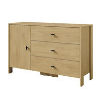 KOMMODE mit Schubladen Ethan 1D3S 120 Eiche Cremona - Eichefarben/Schwarz, Holzwerkstoff/Metall (120/76/40cm) - mzm24