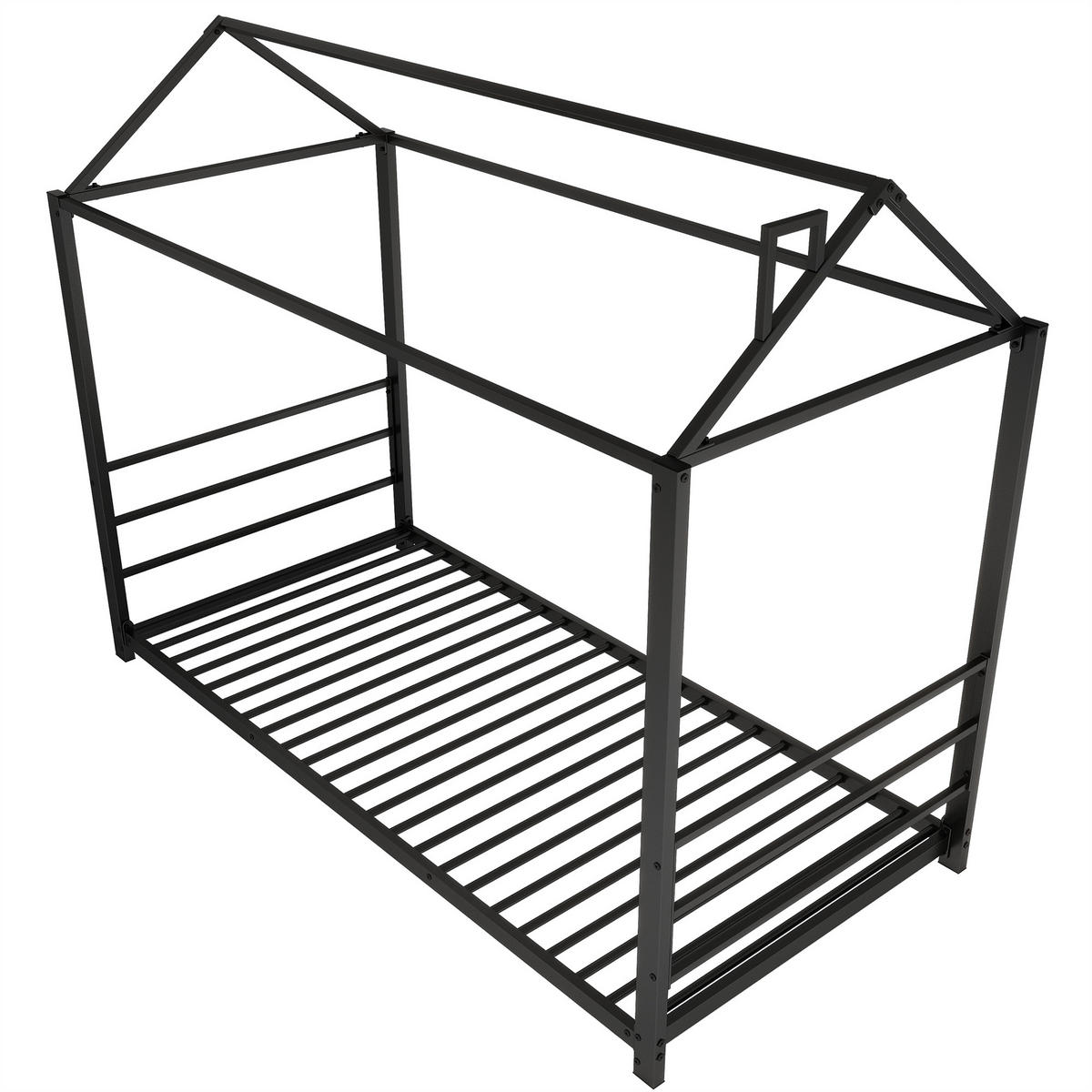 PATURI CASĂ Albă - negru, metal (203/160/95cm) - Urban Meuble