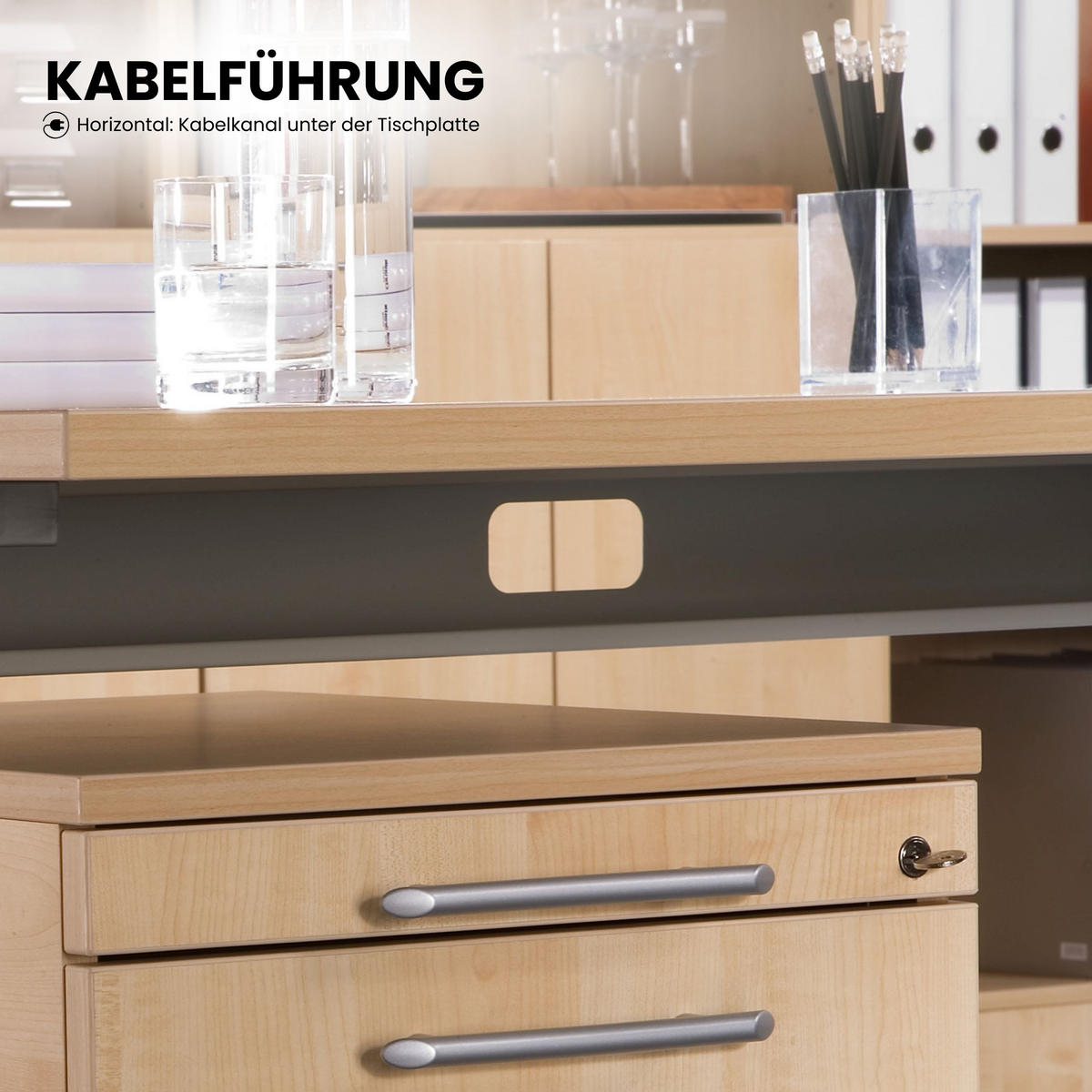 SCHREIBTISCH Serie-A 80/80/74 cm in Wildeiche - Wildeiche, Holzwerkstoff (80/80/74cm) - bümö