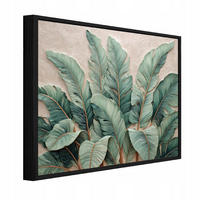 BILDER mit Rahmen Blätter Abstrakt Grün 120x80 cm - Multicolor, Holzwerkstoff (120/80cm) - Wallarena