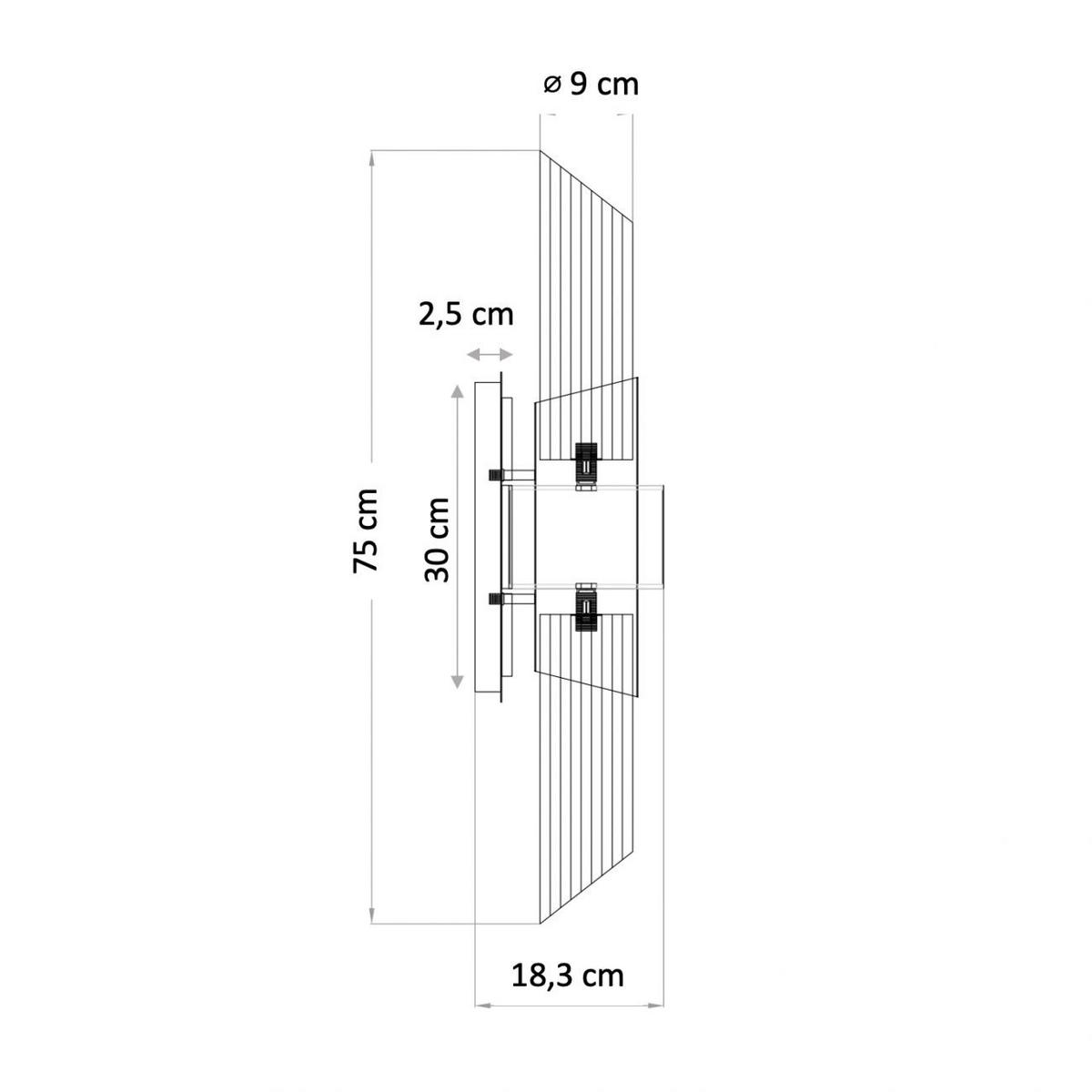 WANDLEUCHTE Denia, Gold / Messing, 75cm - Goldfarben, Glas (18/75/75cm) - KOSILUM