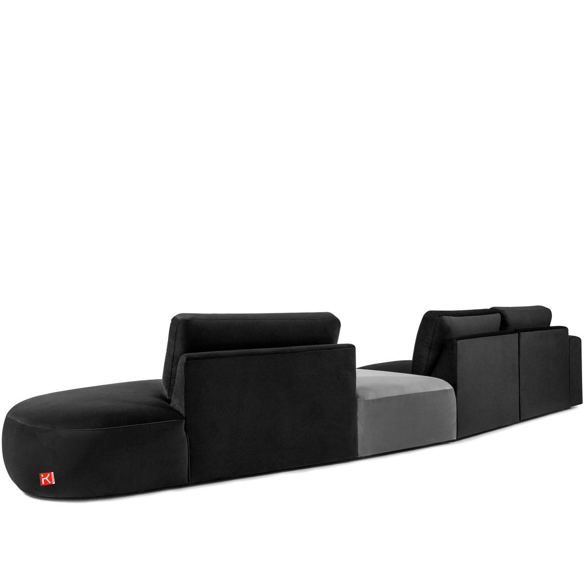 5-SITZER ECKSOFA ZUCCO Velour rechts, Dunkelgrau - Dunkelgrau, Textil (430/84/105cm) - KONSIMO®