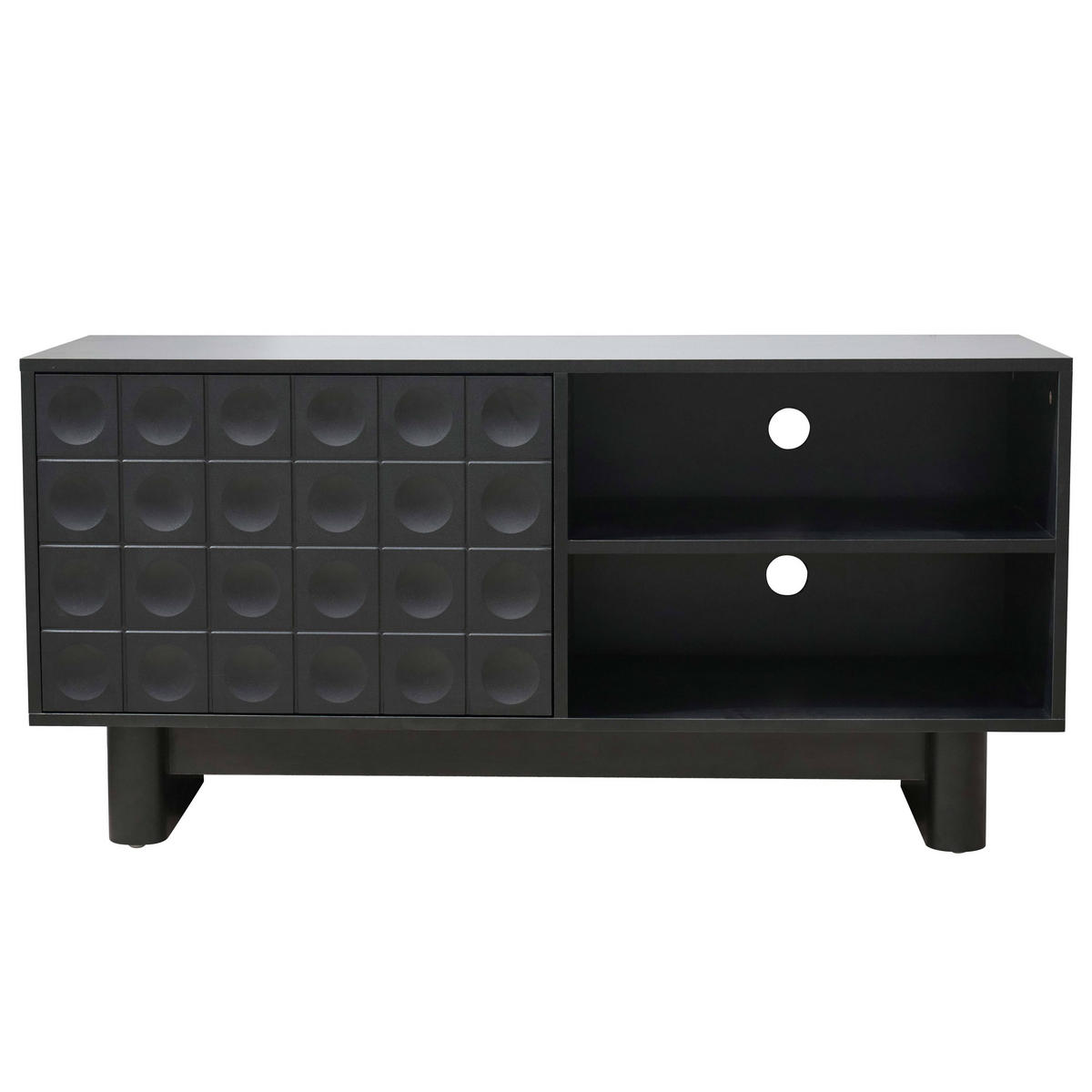 TV-SCHRANK, Schwarz - Schwarz, Holz (40/58/120cm) - Oviala