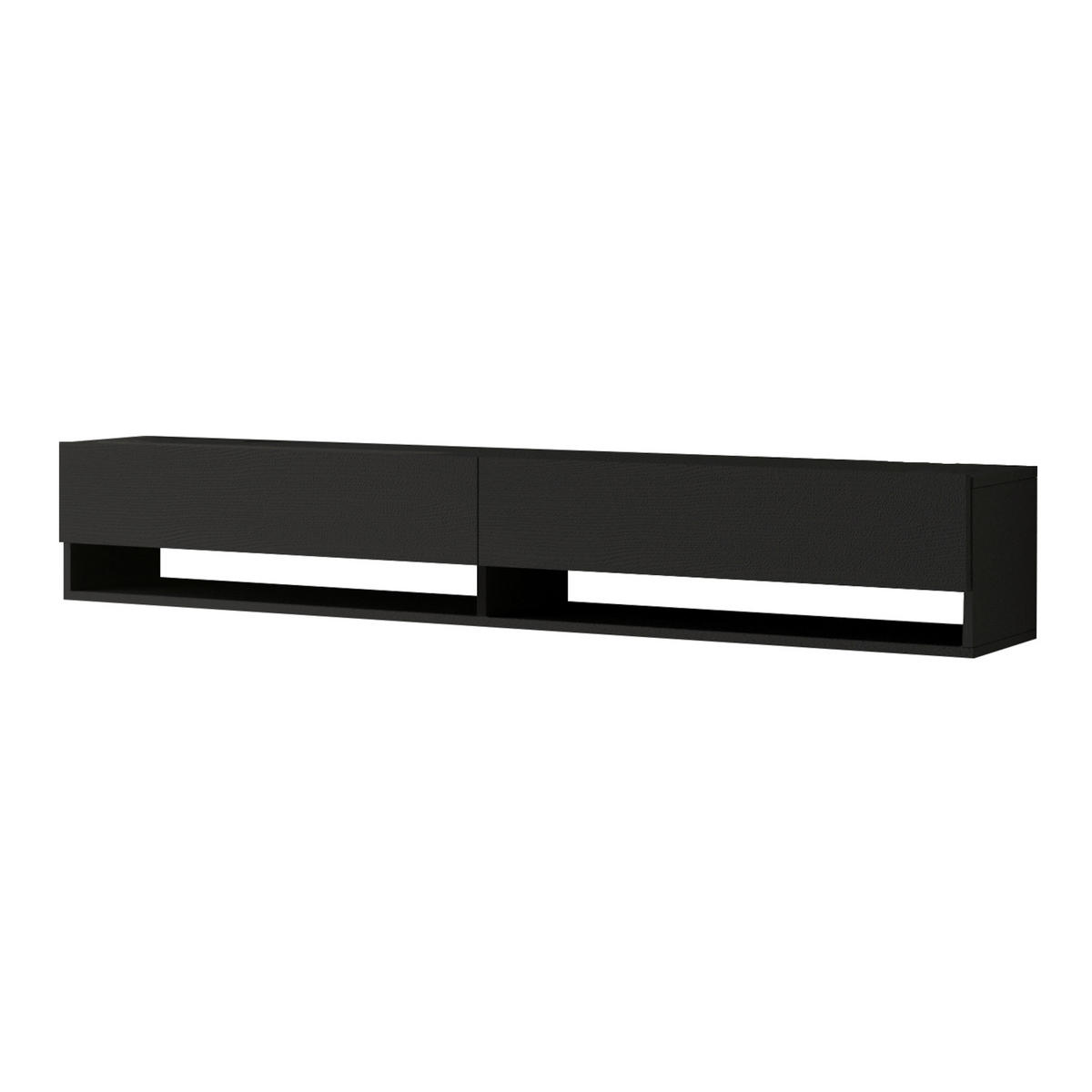TV-ELEMENT Laitila - Schwarz, Holzwerkstoff (180/29.5/31.5cm) - [en.casa]