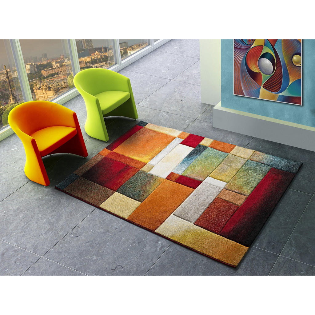 Thumbnail - Atticgo Webteppich, Mehrfarbig, Textil, Abstrakt, Rechteckig, 160x230 cm, Oeko-Tex® Standard 100, in verschiedenen Größe...