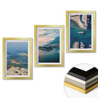 WANDBILDER 3er Set - 20x30 cm Goldrahmen - Meerblick, Klippen, Häfen - Goldfarben, Kunststoff (20/30cm) - ArtPrintCave