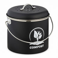 KUCHYNSKÝ kompostér - čierna, kov/textil (22/20/19cm) - Relaxdays