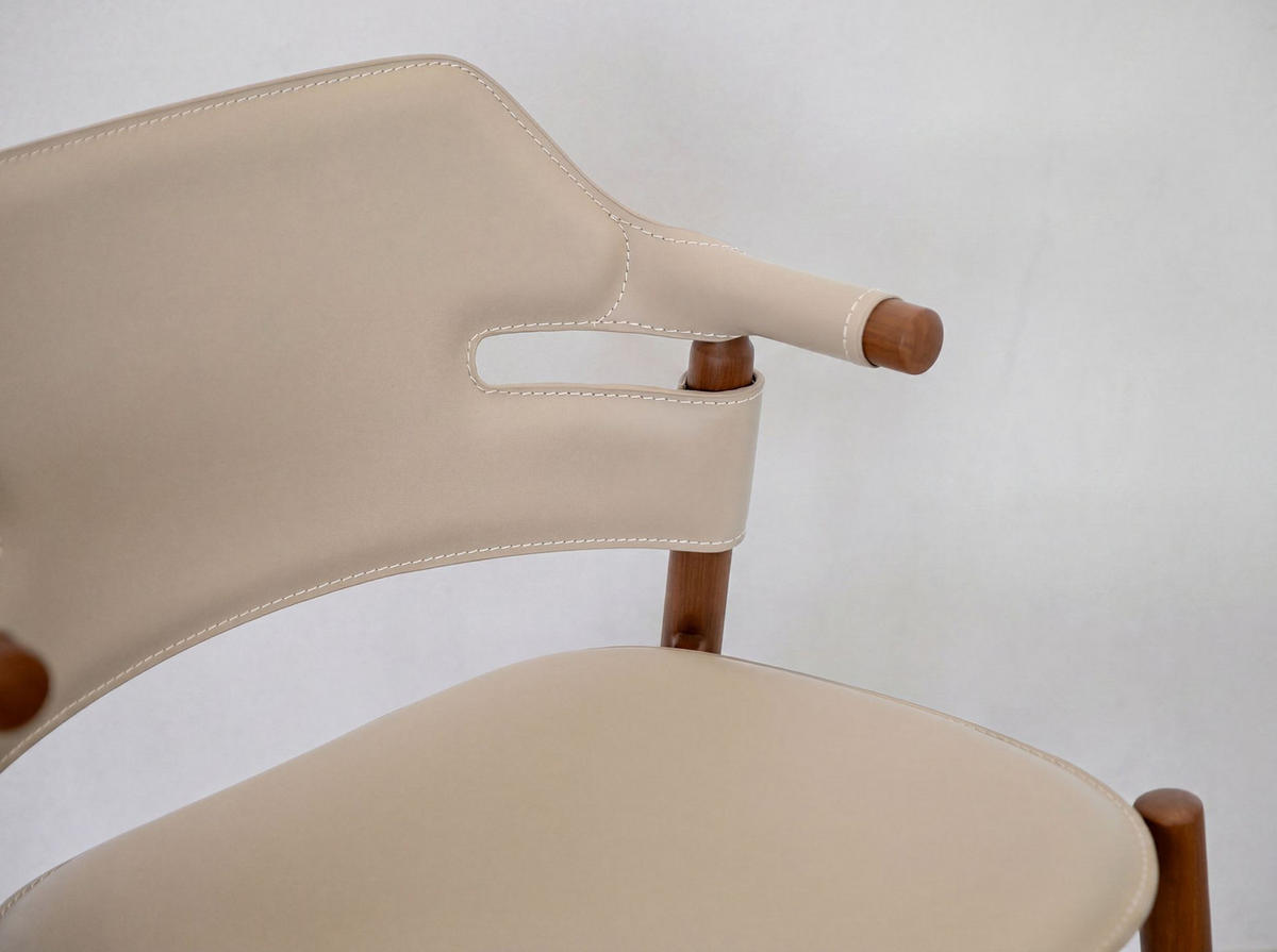 BARHOCKER Hocker aus regeneriertem Leder in Sandfarbe 53/48/104 cm - Sandfarben/Gelb, Leder/Holzwerkstoff (53/104/48cm) - ANGEL CERDA