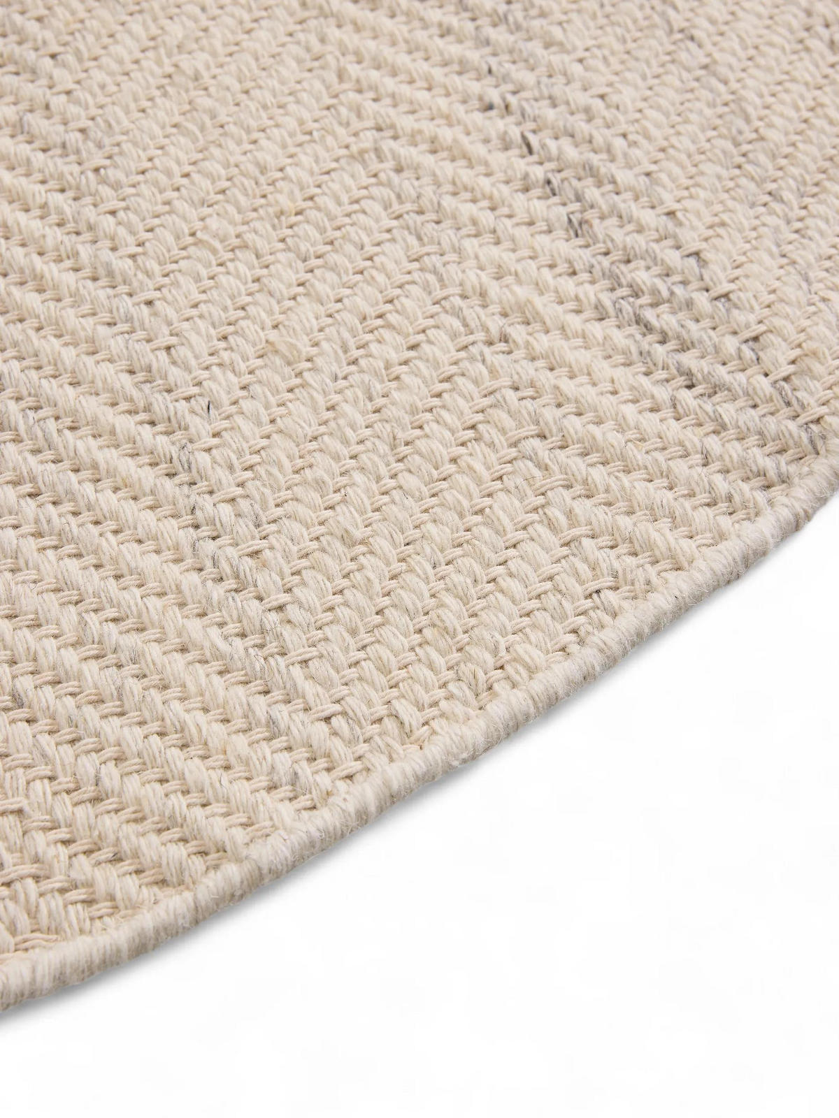 WOLLTEPPICH Lars Cream ø 200 cm rund - Creme, Naturmaterialien/Kunststoff (200/200cm) - benuta