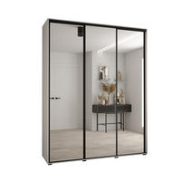 SCHWEBETÜRENSCHRANK 235,2/190/45 3-türig - Schwarz/Weiß, Holz/Metall (190/235/45cm) - Abiks Möbel