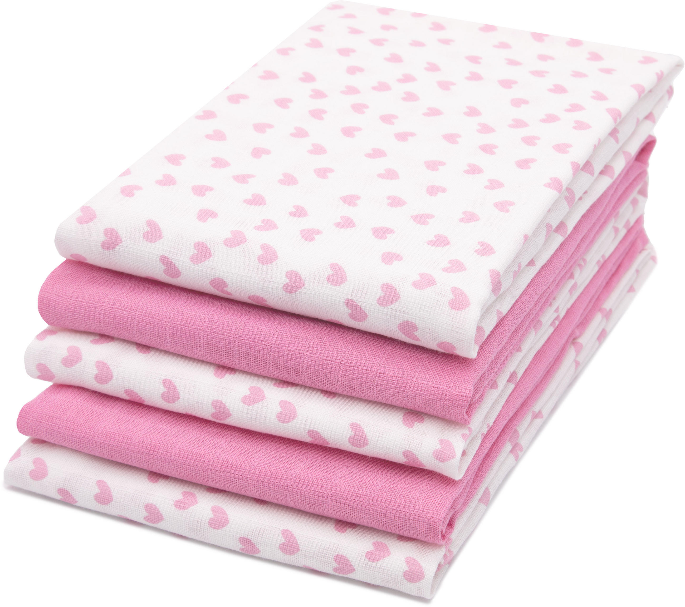 SPUCKTÜCHER, 5er-Set, 80x80 cm, 100% Baumwolle, Rot - Rosa, Textil (80/80cm) - Zollner