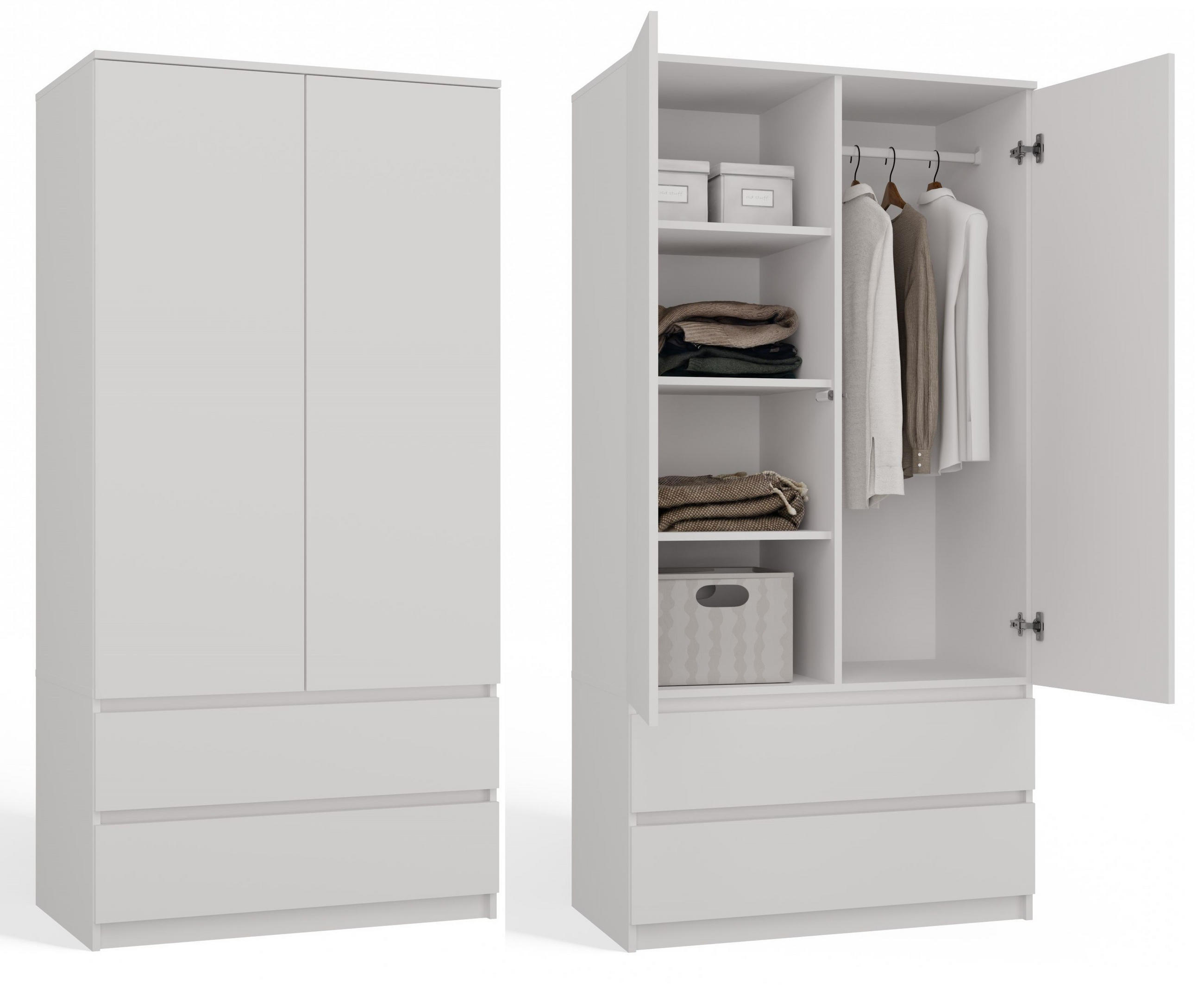 KLEIDERSCHRANK SS-90 WEISS - Weiß, Holzwerkstoff (90/180/50cm) - CDF