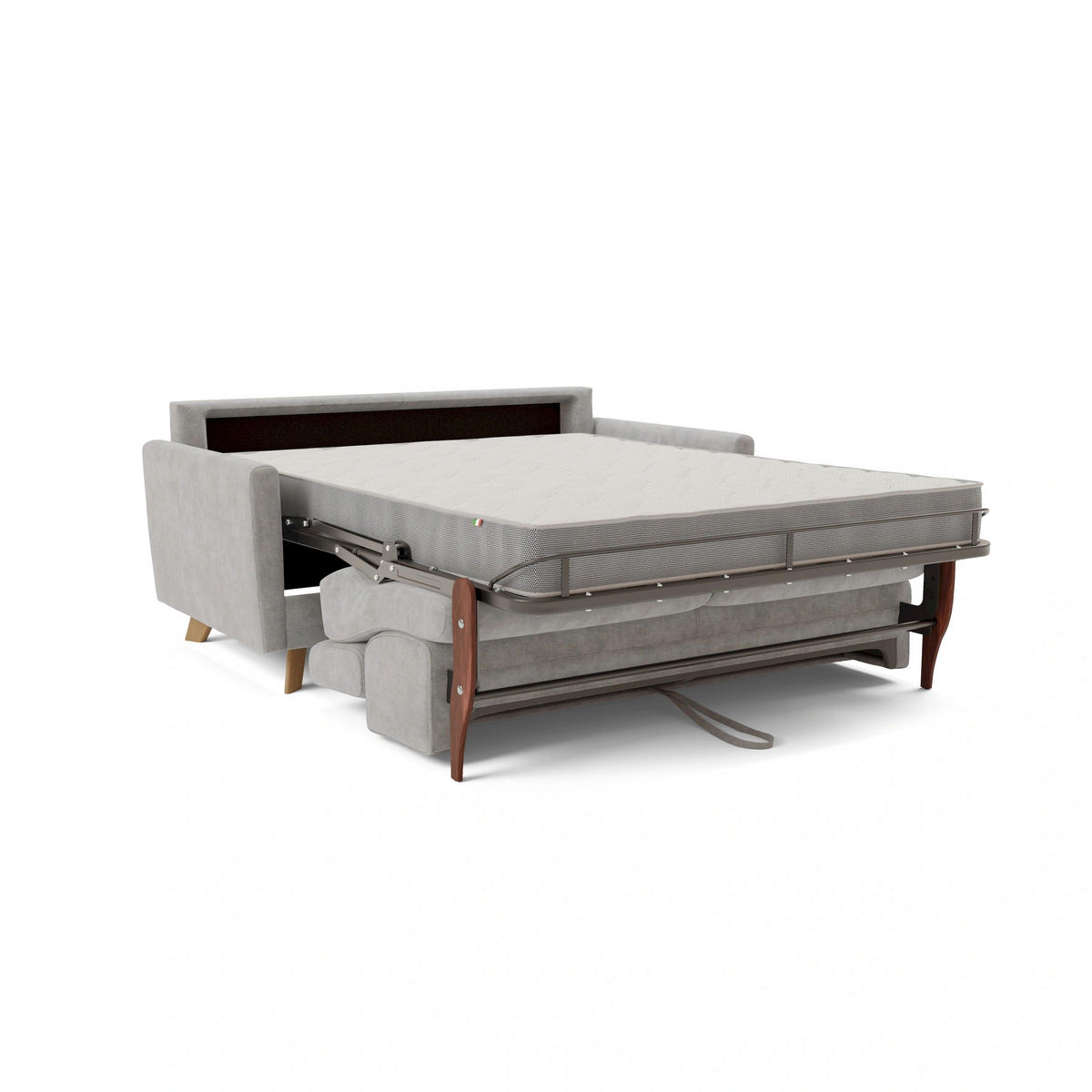 SCHLAFSOFA Francy - Grau, Metall (200/92/97cm) - Divani.store