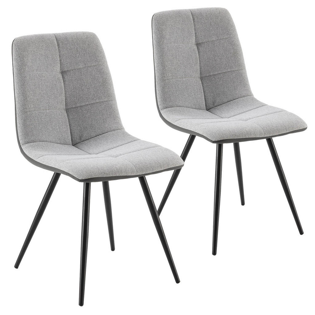 SET DE SCAUNE 2 Prado, țesătură gri/piele sintetică