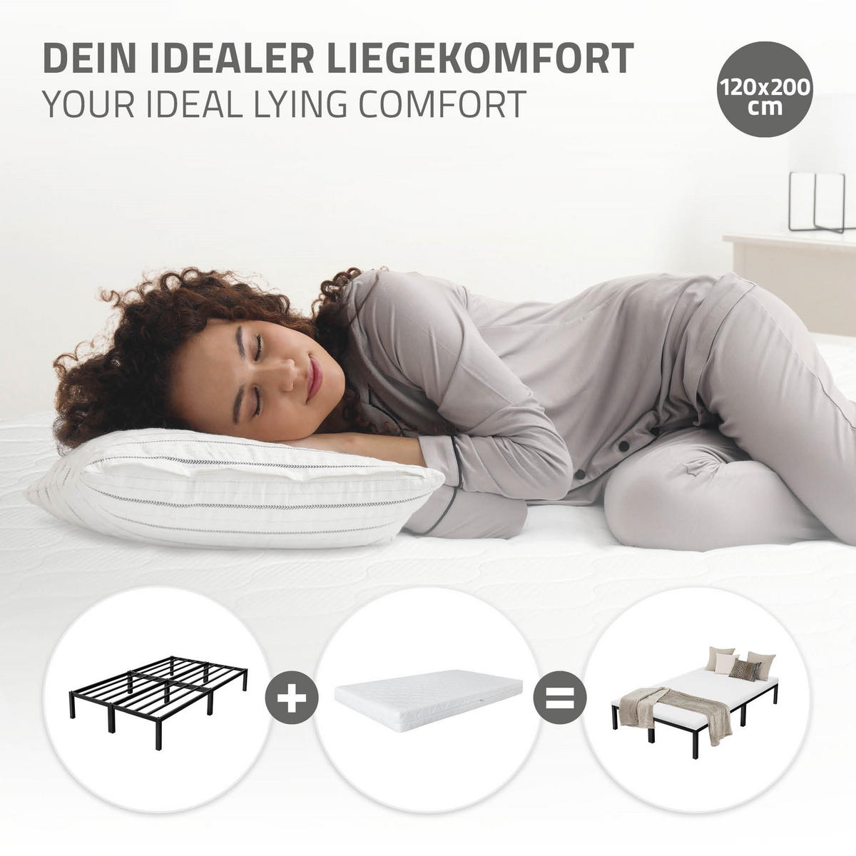 METALLBETT 120/200cm - Schwarz, Metall (120/200cm) - ML-DESIGN