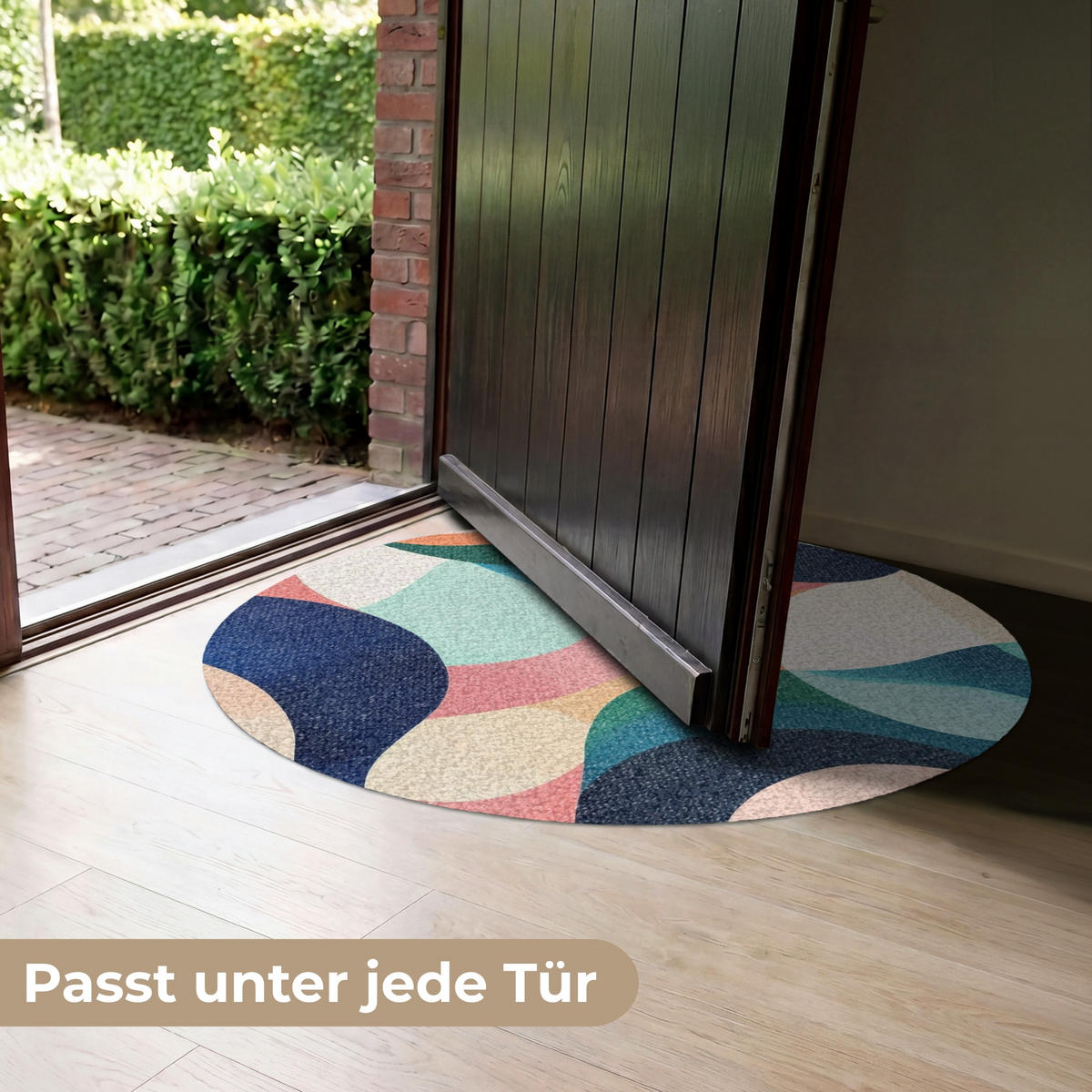 ROHOŽKA Abstraktní - modrá - růžová 90x90 cm - různobarevná, textil/umělá hmota (90/0.4cm) - MuchoWow