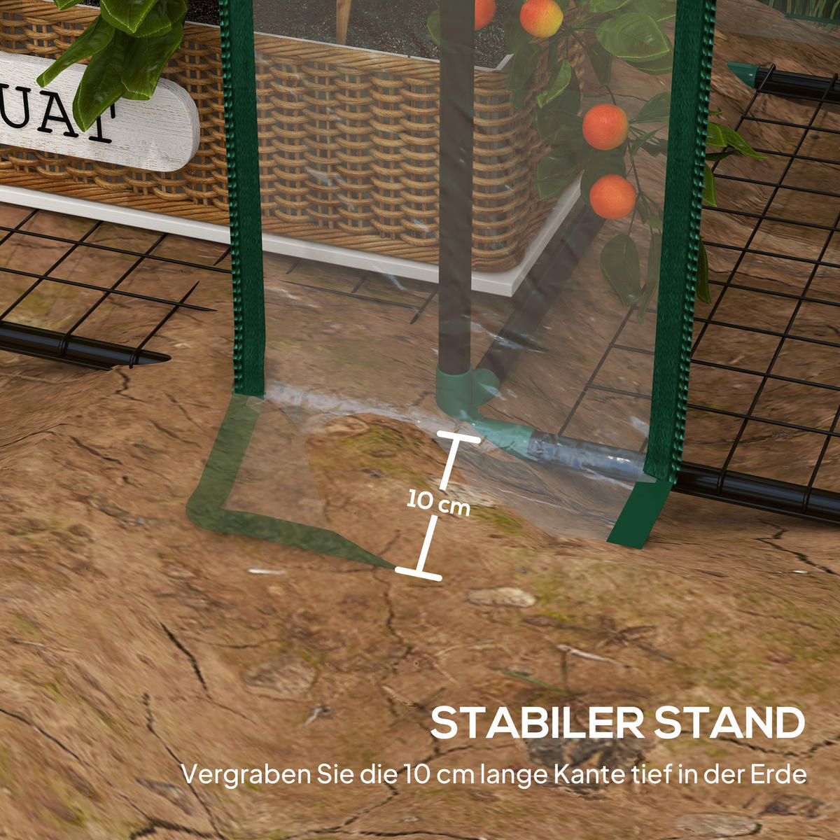 GEWÄCHSHAUS mit Regale Doppeltüren Pultdach, winterfest Foliengewächshaus - Transparent, Metall (46/151/143cm) - Outsunny