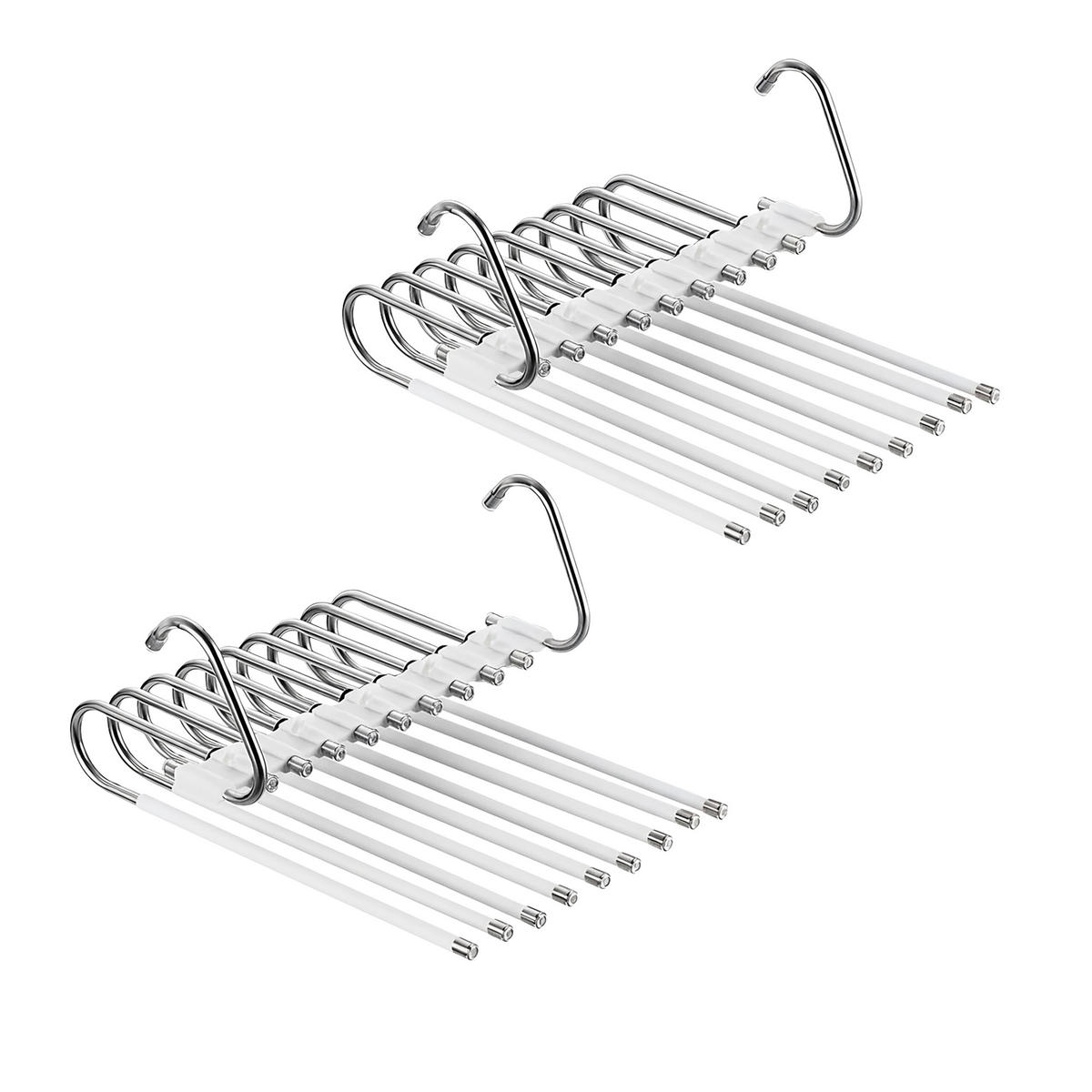 2XVEČNAMENSKI hlačni obešalnik - večbarvno, kovina/umetna masa (24/33/9cm) - Relaxdays