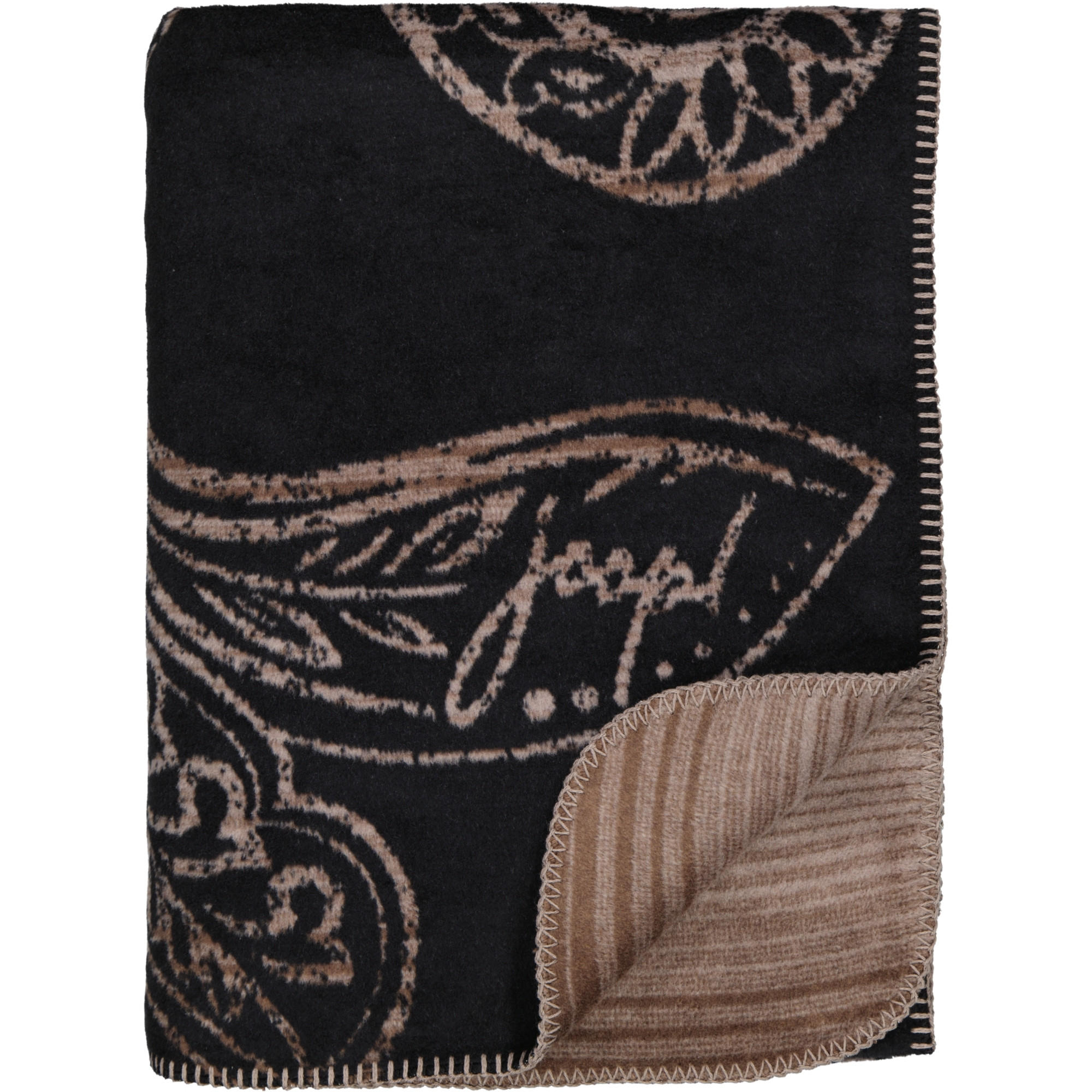 WOHNDECKE PAISLEY SCHWARZ - Schwarz, Textil (150/200cm) - Joop!