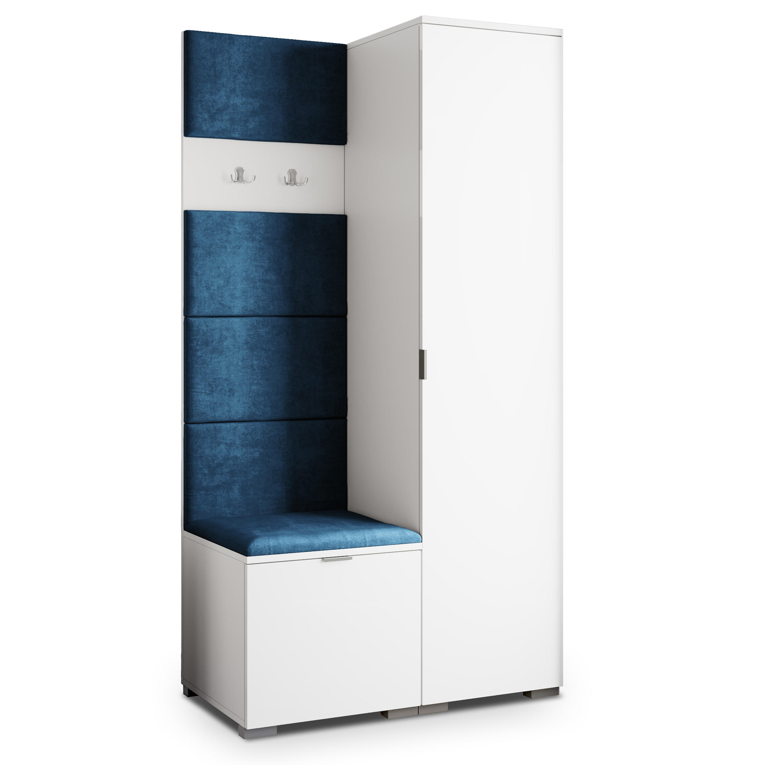 Masseno Garderobenschrank Weiß, Blau 95x181x51 cm