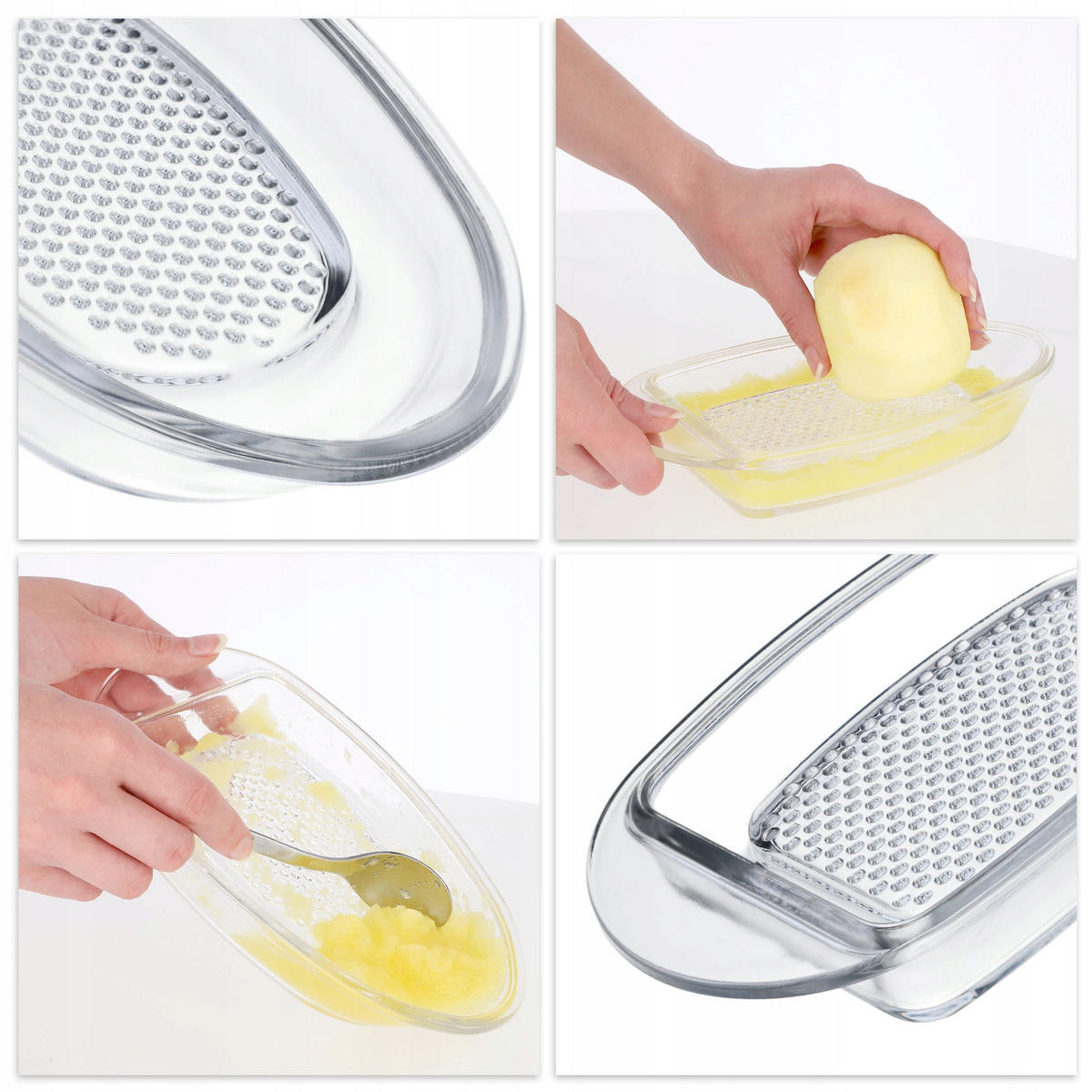 GLASREIBE für Gemüse und Obst, 10 x 22 cm - Transparent, Glas (10.1/3.3/22.2cm) - KADAX