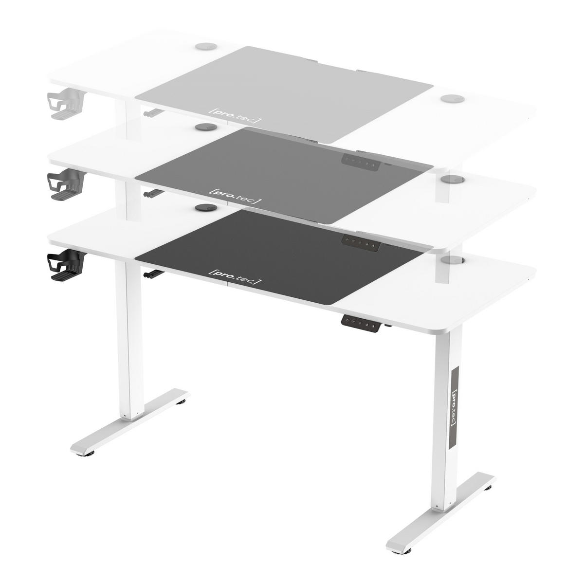 COMPUTERTISCH Stryn - Weiß Hochglanz, Metall (60/140/117cm) - pro.tec