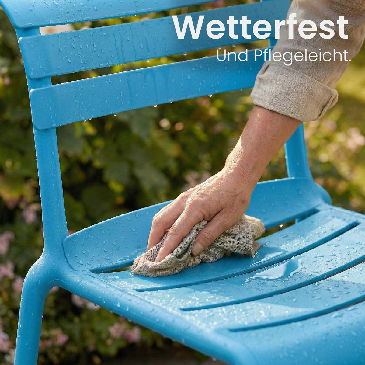 GARTENSTUHL Kunststoff Blau - Blau, Kunststoff (49/82/59cm) - CLP
