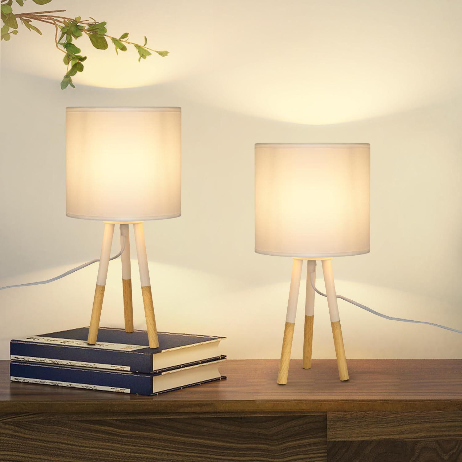 TISCHLEUCHTE Ludwigshafen(2er-set) 19/19/39.6 cm - Weiß, Textil (19/19/39.6cm) - Nettlife