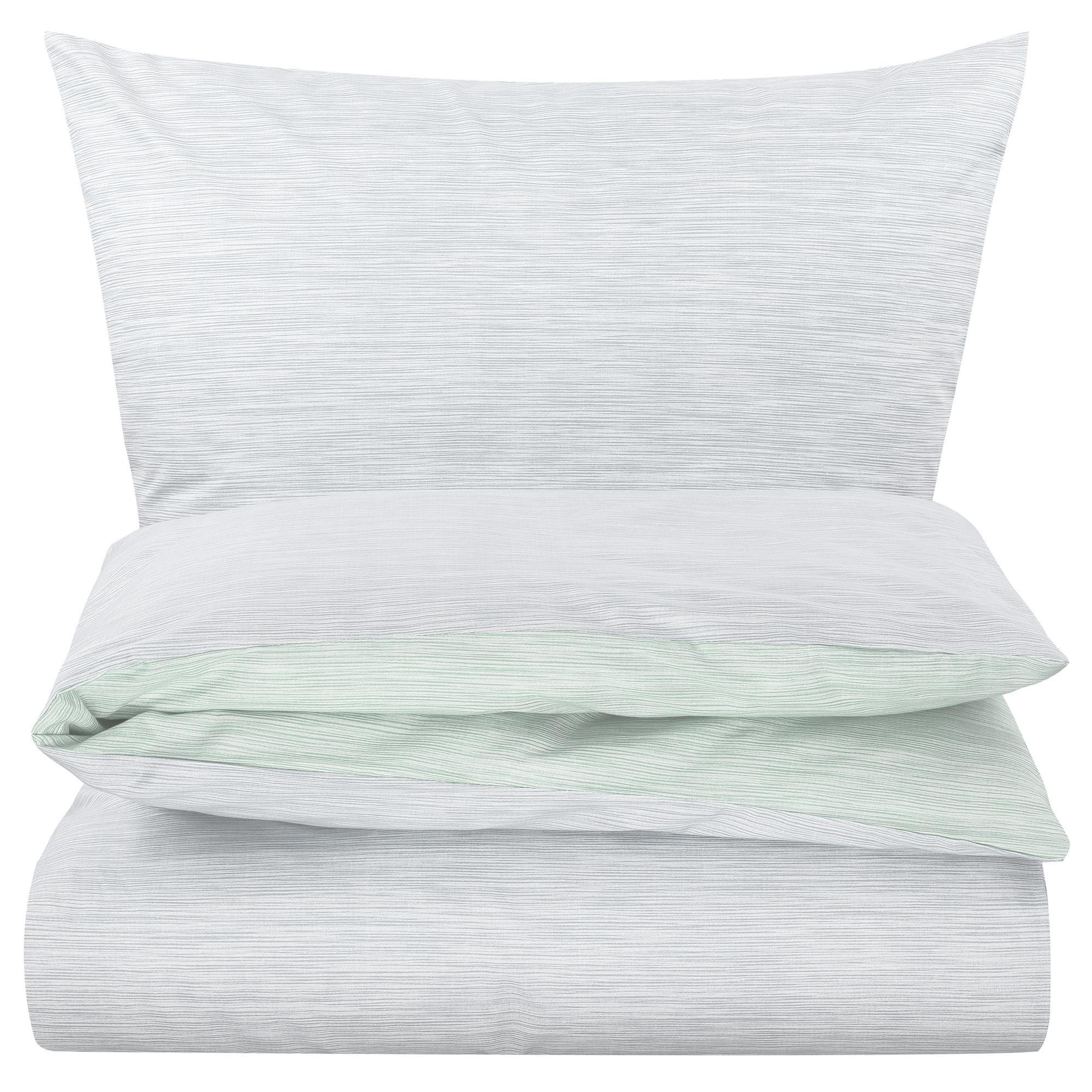 BETTWÄSCHE 200x220 Renforce Wende Bettbezug Melange Silber Grün - Silberfarben/Grün, Textil (200/220cm) - Carpe Sonno